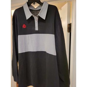 $60 Mens Size M Nike Ohio State Buckeyes Long Sleeve Polo Rugby Shirt DO4715-045